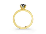 Yellow gold Fancy Black Oval Cut Diamond Milgrain Pavé Engagement Ring with Four-Prong Setting_3