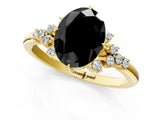 Yellow gold Fancy Black Oval Cut Diamond Ring with Side Stones and Four-Prong Setting_61