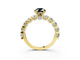 Yellow gold Fancy Black Oval Cut Diamond Side Stone Engagement Ring with Four-Prong Setting_39
