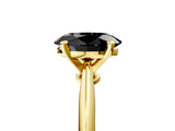Yellow gold Fancy Black Oval Cut Diamond Solitaire Engagement Ring with Classic Band and Four-Prong Setting_17