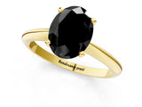 Yellow gold Fancy Black Oval Cut Diamond Solitaire Engagement Ring with Classic Band and Four-Prong Setting_37