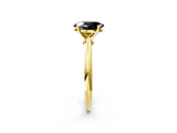 Yellow gold Fancy Black Oval Cut Diamond Solitaire Engagement Ring with Classic Band and Four-Prong Setting_38