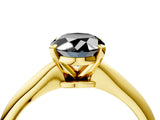 Yellow gold Fancy Black Oval Cut Diamond Solitaire Engagement Ring with Classic Band and Four-Prong Setting_40