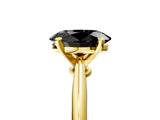 Yellow gold Fancy Black Oval Cut Diamond Solitaire Engagement Ring with Classic Band and Four-Prong Setting_41