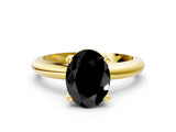 Yellow gold Fancy Black Oval Cut Diamond Solitaire Engagement Ring with Round Band and Four-Prong Setting_84