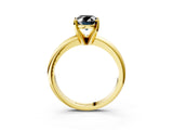 Yellow gold Fancy Black Oval Cut Diamond Solitaire Engagement Ring with Round Band and Four-Prong Setting_87