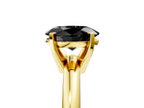 Yellow gold Fancy Black Oval Cut Diamond Solitaire Engagement Ring with Round Band and Four-Prong Setting_89