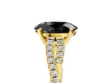 Yellow gold Fancy Black Oval Cut Diamond Solitaire Engagement Ring with Twisted Pavé Band and Four-Prong Setting_41