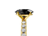 Yellow gold Fancy Black Oval Cut Diamond Solitaire Pavé Band with Four-Prong Setting_5