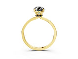 Yellow gold Fancy Black Oval Cut Diamond Solitaire Ring with Classic Band and Four-Prong Setting_15