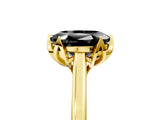 Yellow gold Fancy Black Oval Cut Diamond Solitaire Ring with Flower Prong Setting and Classic Band_41