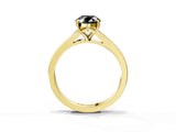 Yellow gold Fancy Black Oval Cut Diamond Solitaire Ring with Pavé Band and Prong Setting_15