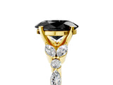 Yellow gold Fancy Black Oval Cut Diamond Solitaire Ring with Side Stones and Four-Prong Setting_29
