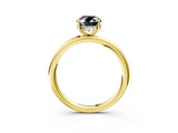 Yellow gold Fancy Black Oval Cut Diamond Solitaire Ring with Thin Band and Four-Prong Setting_3