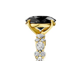 Yellow gold Fancy Black Oval Cut Diamond Solitaire with Side Stones, Pave Band, Four-Prong Setting_41