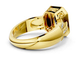 Yellow gold Fancy Black Oval Cut Halo Diamond Engagement Ring with Pave Split Shank and Four-Prong Setting