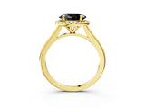 Yellow gold Fancy Black Oval Cut Halo Round Diamond Solitaire Engagement Ring with Pave Band and Four-Prong Setting_15