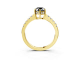 Yellow gold Fancy Black Oval Cut Solitaire Diamond Engagement Ring with Pavé Band and Six-Prong Setting_15