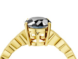 Yellow gold Fancy Black Oval Cut Solitaire Diamond Ring with Infinity Twist Band and Four-Prong Setting_4