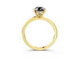 Yellow gold Fancy Black Oval Cut Solitaire Diamond Ring with Prong Setting and Plain Band_3