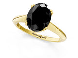 Yellow gold Fancy Black Oval Cut Solitaire Diamond Ring with Six-Prong Setting and Classic Band_13