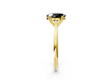 Yellow gold Fancy Black Oval Cut Solitaire Diamond Ring with Six-Prong Setting and Classic Band_14