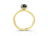 Yellow gold Fancy Black Oval Cut Solitaire Engagement Ring with Cathedral Band and Four-Prong Setting_3