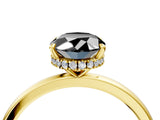 Yellow gold Fancy Black Oval Cut Solitaire Engagement Ring with Cathedral Band and Four-Prong Setting_4