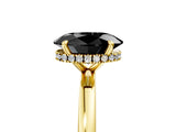 Yellow gold Fancy Black Oval Cut Solitaire Engagement Ring with Cathedral Band and Four-Prong Setting_5