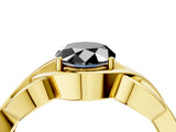 Yellow gold Fancy Black Oval Cut Solitaire Intertwined Band Prong Setting Ring_4