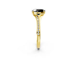 Yellow gold Fancy Black Oval Cut Solitaire Pavé Band with Four-Prong Setting_2