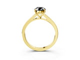 Yellow gold Fancy Black Oval Cut Solitaire Pavé Band with Four-Prong Setting_3