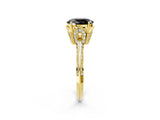 Yellow gold Fancy Black Oval Cut Solitaire Split Shank Pave Diamond Engagement Ring with Four-Prong Setting_20