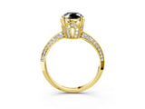 Yellow gold Fancy Black Oval Cut Solitaire Split Shank Pave Diamond Engagement Ring with Four-Prong Setting_21