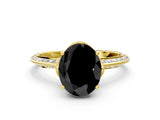 Yellow gold Fancy Black Oval Cut Solitaire Split Shank Pave Diamond Engagement Ring with Four-Prong Setting_48