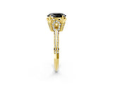 Yellow gold Fancy Black Oval Cut Solitaire Split Shank Pave Diamond Engagement Ring with Four-Prong Setting_50