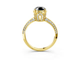 Yellow gold Fancy Black Oval Cut Solitaire Split Shank Pave Diamond Engagement Ring with Four-Prong Setting_51