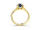 Yellow gold Fancy Black Oval Cut Solitaire Tension Set Diamond Ring with Split Shank Band_3