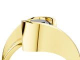 Yellow gold Fancy Black Oval Cut Solitaire Tension-Set Diamond Split Shank Ring_4
