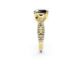Yellow gold Fancy Black Oval Cut Solitaire Twist Pave Diamond Engagement Ring with Prong Setting_2