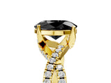 Yellow gold Fancy Black Oval Cut Solitaire Twist Pave Diamond Engagement Ring with Prong Setting_5