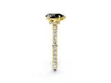 Yellow gold Fancy Black Pear Cut Brilliant Pavé Band Solitaire with Four-Prong Setting_2
