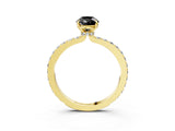 Yellow gold Fancy Black Pear Cut Brilliant Pavé Band Solitaire with Four-Prong Setting_3