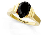 Yellow gold Fancy Black Pear Cut Brilliant Solitaire Diamond Ring with Channel Set Band and Bar Prong Setting_13