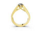 Yellow gold Fancy Black Pear Cut Cut Channel Set Solitaire Ring with Four-Prong Setting_3