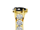 Yellow gold Fancy Black Pear Cut Cut Diamond Engagement Ring with Pavé Band and Four-Prong Setting_5