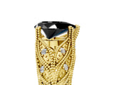 Yellow gold Fancy Black Pear Cut Cut Milgrain Pave Diamond Engagement Ring with Four-Prong Setting_8