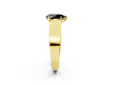 Yellow gold Fancy Black Pear Cut Diamond Channel Set Solitaire Ring with Four-Prong Setting_14