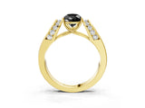 Yellow gold Fancy Black Pear Cut Diamond Channel Set Solitaire Ring with Four-Prong Setting_15