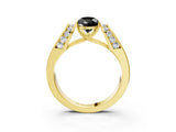 Yellow gold Fancy Black Pear Cut Diamond Channel Set Solitaire Ring with Four-Prong Setting_27